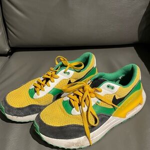 Nike Kids Yellow and Green Sneakers